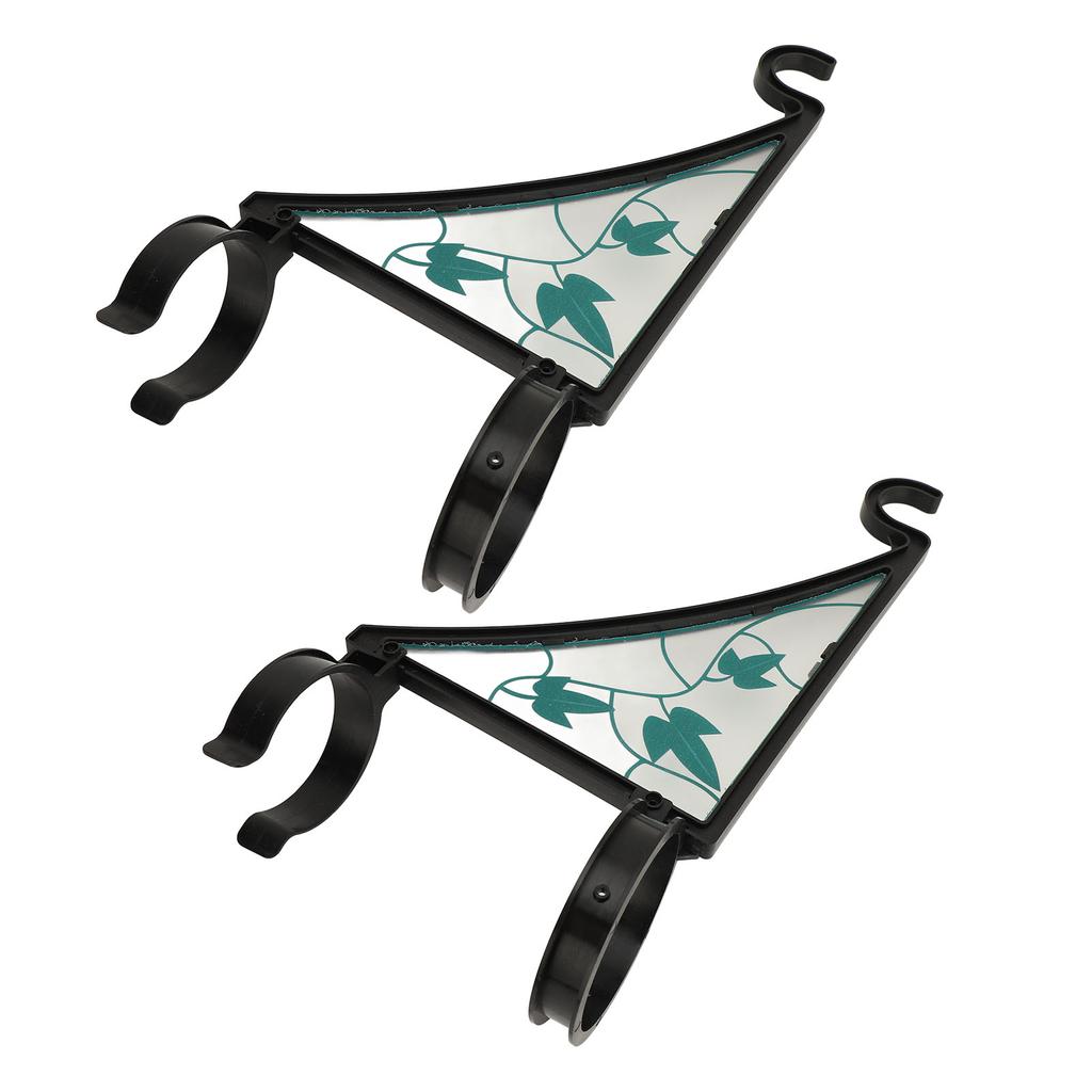 2pcs Fence Post Hanger Green Leaf Pattern Plastic Hanging Plants Bracket for Bird Feeder Lantern