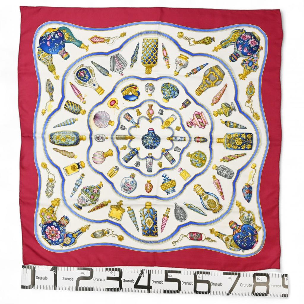 Auth HERMES Carre 90 Quimporte le Flacon PerfumeBottle Scarf Silk he6611na Used