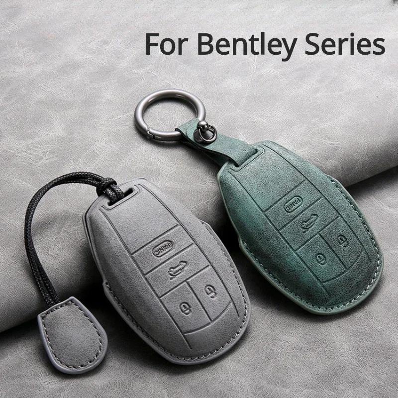 Autoschlüsselhülle Schale Fob für Bentley Bentayga 2017-2021 2AHMV-YK1 Leder Auto Schlüsseletui Hülle für Bentley Schlüsselanhänger Zubehör