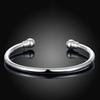Denchy 925 Silver Bangle Bracelet, Fashion Jewelry Simple Cuff Bangles for Women Mom Wife Valentine Mothers Day Gift