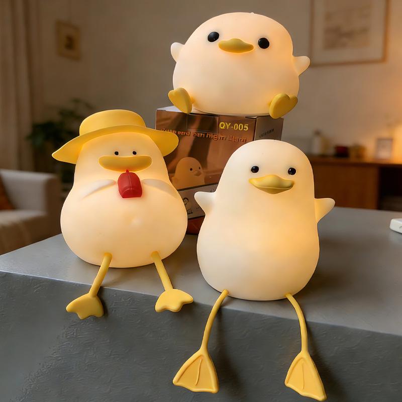 Rechargeable Cute Duck Silicone Night Light - Bedside & Atmosphere Lamp