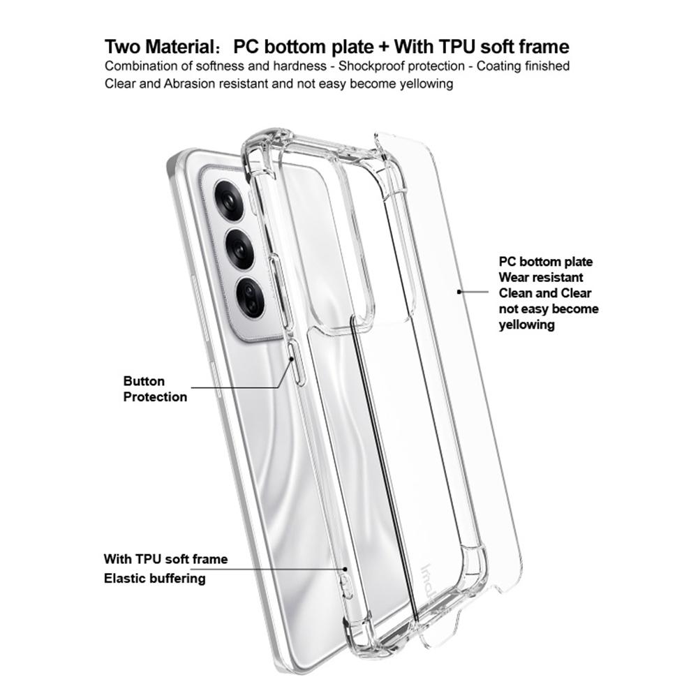 IMAK For Oppo Reno12 5G (Global) Clear Case Airbag Corners PC+TPU Phone Cover
