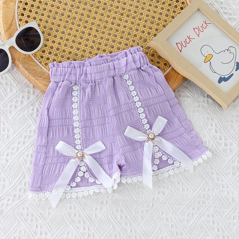 Girls' Summer Shorts Baby Girls' Outerwear Pants Fashionable and Versatile Girls' Lace Thin Casual Pants