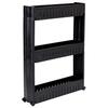 Leira black 3-level kitchen and bathroom shelf