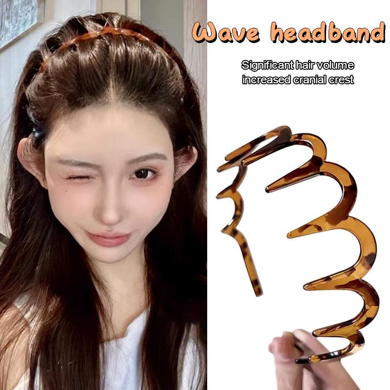Elegant Solid Color Wave Hairbands For Women Trendy Toothed Non-Slip Hair Combs Hair Accessories Girl Face Wash Sports Headbands