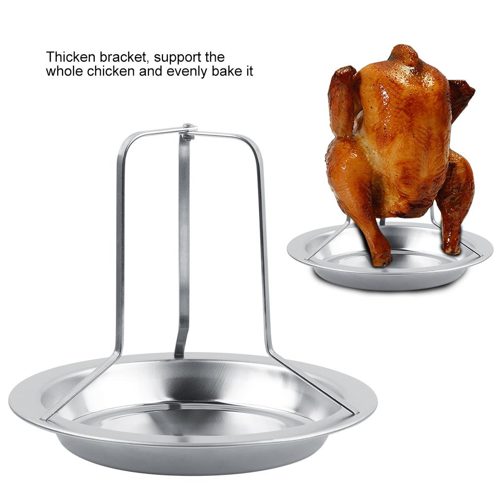 Chicken Roaster Rack Stainless Steel Beer Can Chicken Holder Vertical Roaster Rack Roasting Pan for Grill Oven BBQ