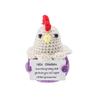 Positive Crochet Dog Doll With Affirmation Card Home Room Decoration Funny Handmade Plush Wool Doll Ornaments Christmas Gifts