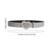 Belt For Women Men Y2K, Rhinestone Buckle Waist Strap Western Cowboy Shiny Pu Leather