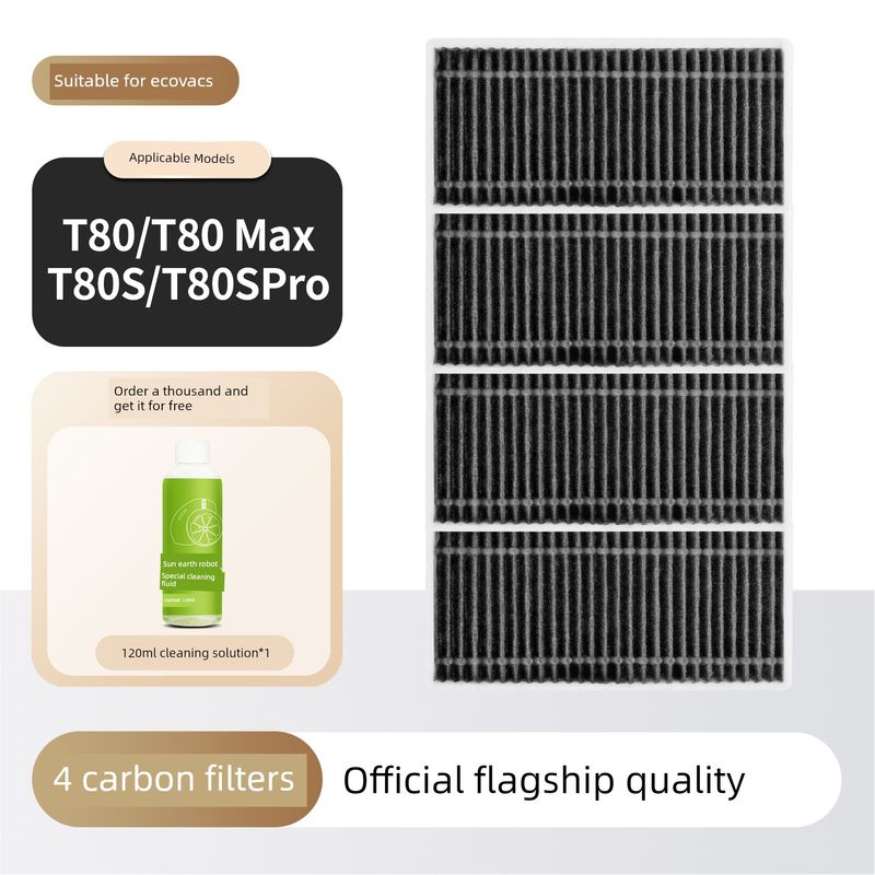 Compatible with Ecovacs T80/S Consumables, Sweeping Robot Accessories, Pro Side Roller Brush, Mop, Filter, Dust Bag, Cleaning Fluid