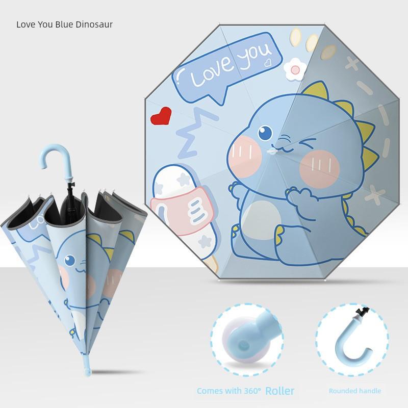 Children's Waterproof Umbrella Cover with Straight Handle, Rounded Wheels, Suitable for Boys and Girls in Kindergarten and Elementary School, Cartoon