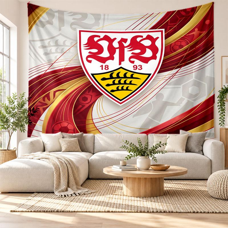 VfB Stuttgart Football Wall Tapestry, Soft Fabric Wall Hanging, Decorative Backdrop For Bedroom Home Wall Art
