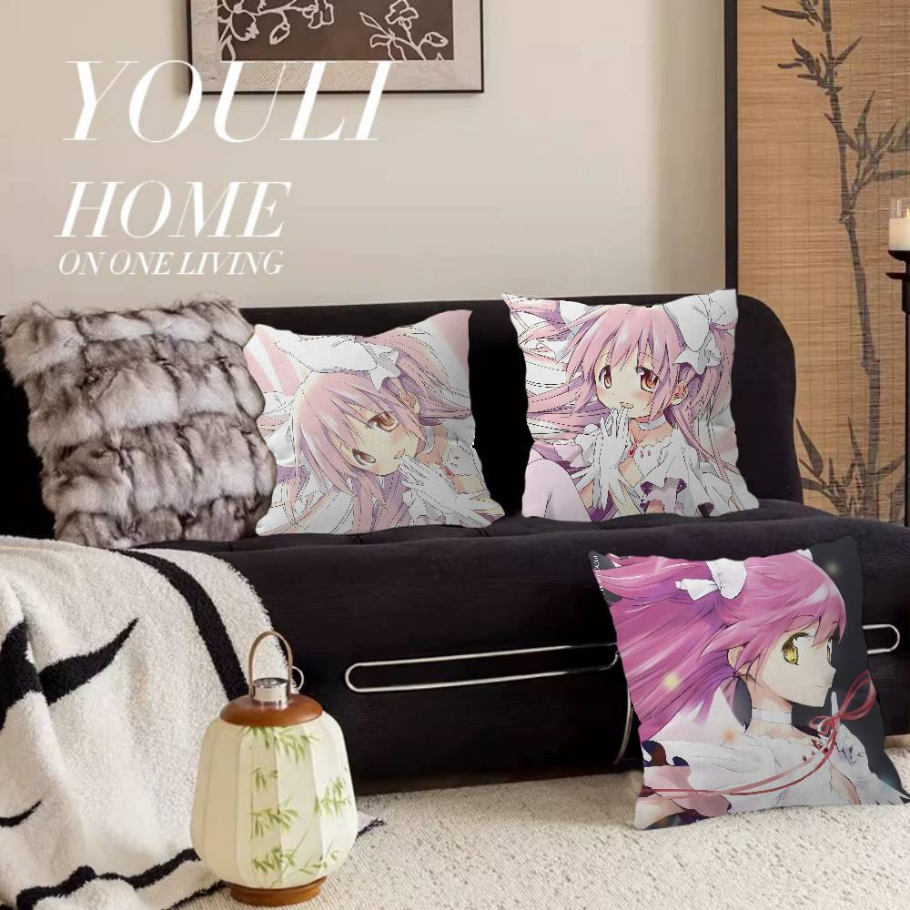 Puella Magi Madoka Magica Nap Anime Pillow Gift Home Office Decoration Bedroom Sofa Car Cushion Cover Case 45x45