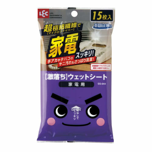 LEC Super Clean Wet Wipes for Home Appliances, 15 Sheets (Microfiber) SS-044