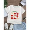 Kids Cute Apple Print Crewneck Casual Short Sleeve T-Shirt