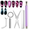 1/6Pcs Cat Eye Nail Magnet Tool Set Cat Eye Heart Magnets Nail Magnet Stick Cat Eye Gel Polish Magnets Tools Manicure