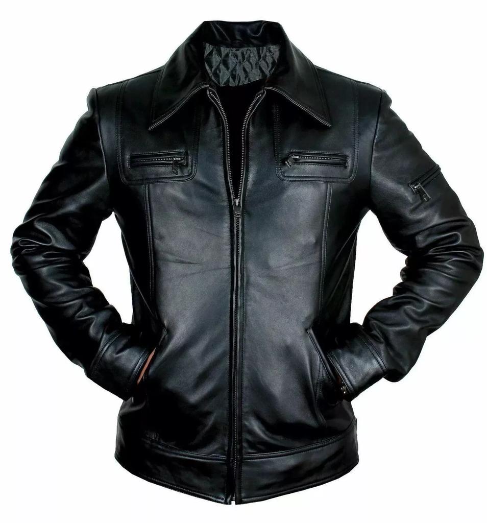 New Men Jacket Black Stylish Genuine Lambskin Leather Handmade Lambskin Soft Real