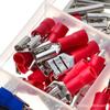 210Pcs/Box Red & Blue Crimp Terminals, Semi-insulated Spade Wire Connectors