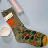 Bonne Maison: Retro-Ölgemälde-Socken für Damen, mittelhoch, luxuriös, französisch, bis zur Wade