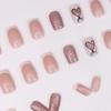24 Pieces New white French manicure medium and long explosive love fake nails, sweet wear armor