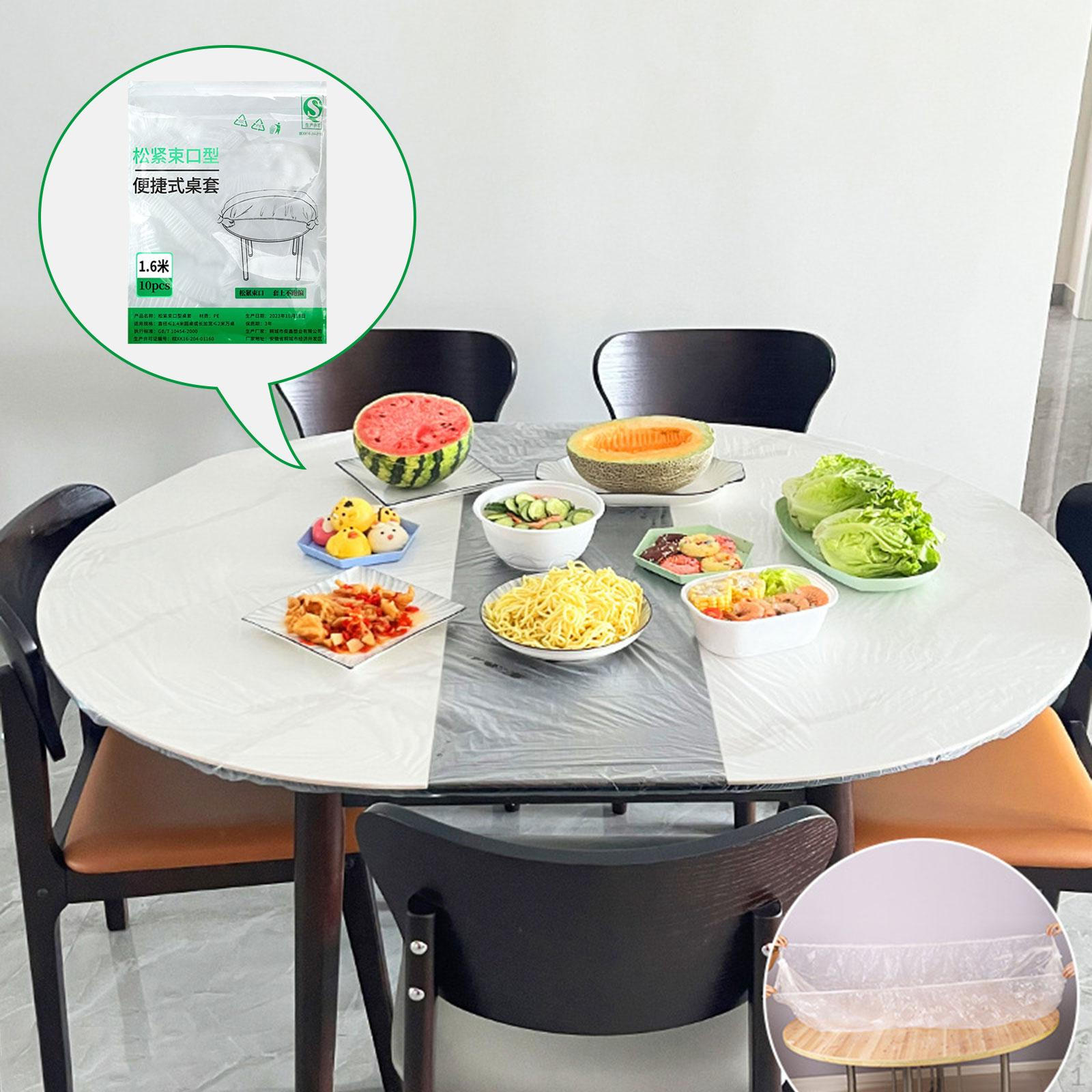 

10x Disposable Tablecloth Nonslip Elastic Table Cover for Holiday Home Party Diameter 0.8m Diameter 1.6m