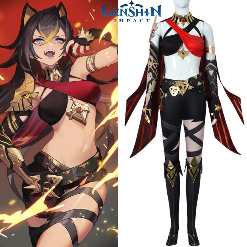 Impact Genshin Dehya Cosplay Costume Suit Game Anime Sexy Party Outfit Halloween
