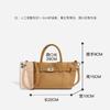 New First-layer Cowhide Lychee Pattern Handbag 2025 Simple Commuting Versatile Single Shoulder Messenger Bag Horizontal Platinum Bag