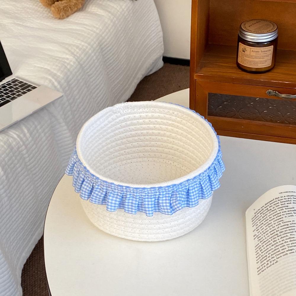 Lace Snacks Basket Cotton Rope Cosmetics Storage Bins Cute Sundries Storage Baskets  Bedroom