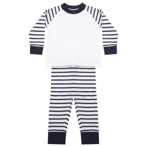 Larkwood Childrens/Kids Striped Long Pajamas Set