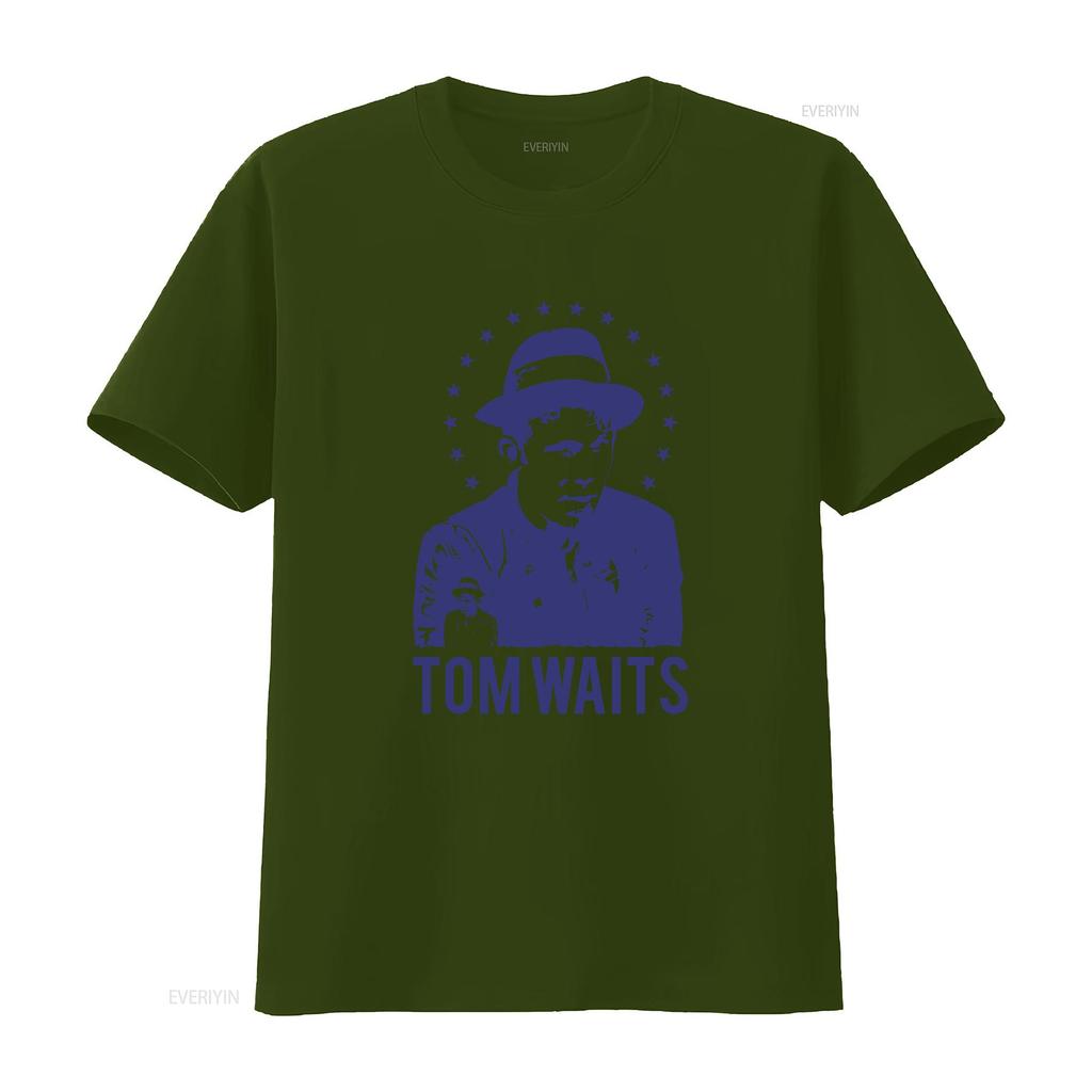 Tom Waits T Shirt Music Rock N Roll Nick Cave Vintage Washed Stretched Top For Everyday Wear Versatile Unisex Slightly