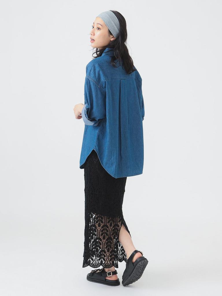 B:MING LIFE STORE by BEAMS Crochet-Style Lace Skirt (S-M) Women's Black M