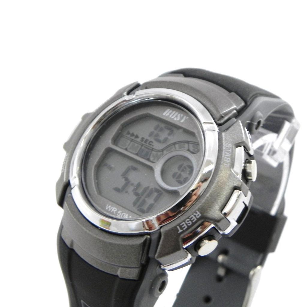 Les Trésors De Lily [I1052] - Montre Sport 'Busy' gris noir
