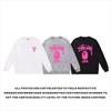 Unisex lässiger übergroßer Rundhals-Pullover mit Schriftzug-Print leichter Baumwoll-Hoodie