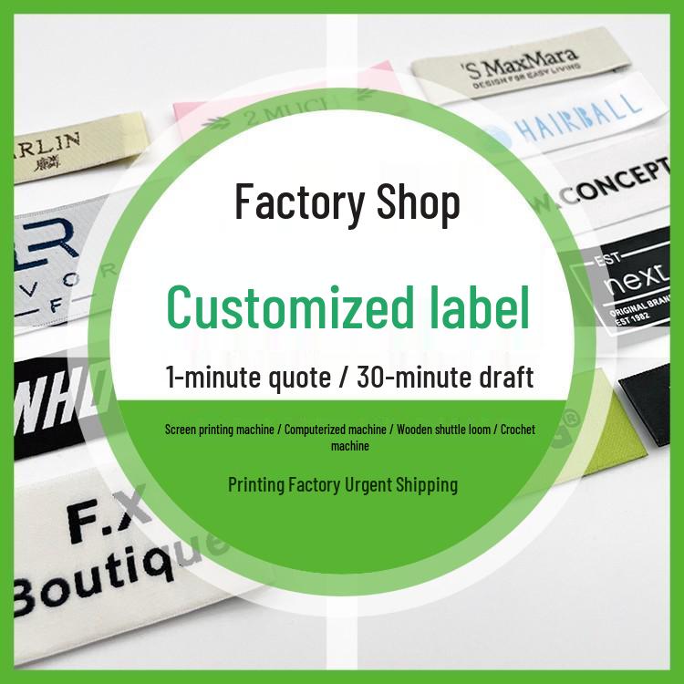In-Stock Universal Black & White Folded Neck Labels for Men's & Women's Clothing