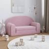 Vidaxl 2-Os. Sofá Para Niños, Convertible, Rosa, Felpa Suave