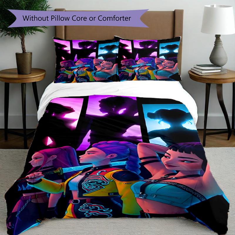 3pcs Duvet Cover Set (1*Duvet Cover + 2*Pillowcase, Without Core),Singer Print Bedding Set, Bedroom Decor, All‑Season, Birthday Gift