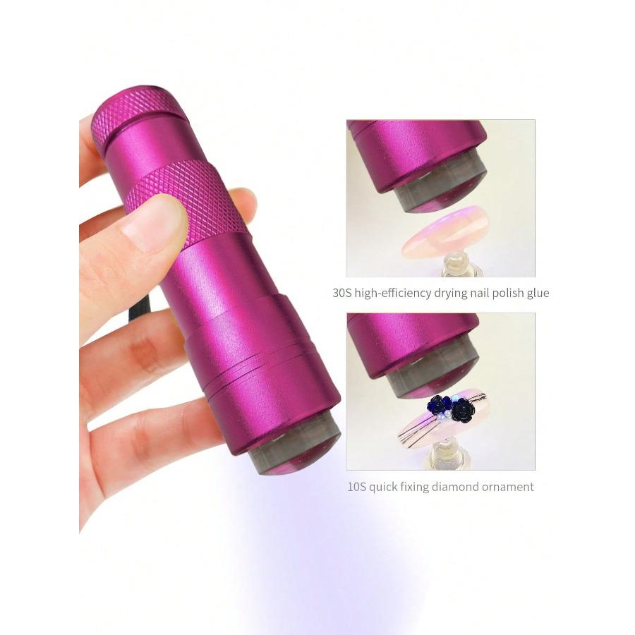 1/2pcs Silicone Press Nail Lamp Handheld Nail Art Drying Lamp with Silicone Stamper Mini Light Therapy Lamp Small and Portable