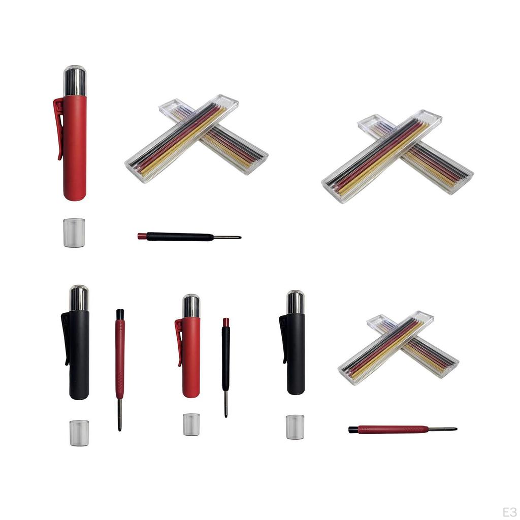 Carpenter Pencil Deep Hole Marker Set Long Head Reach Pen for Writing
