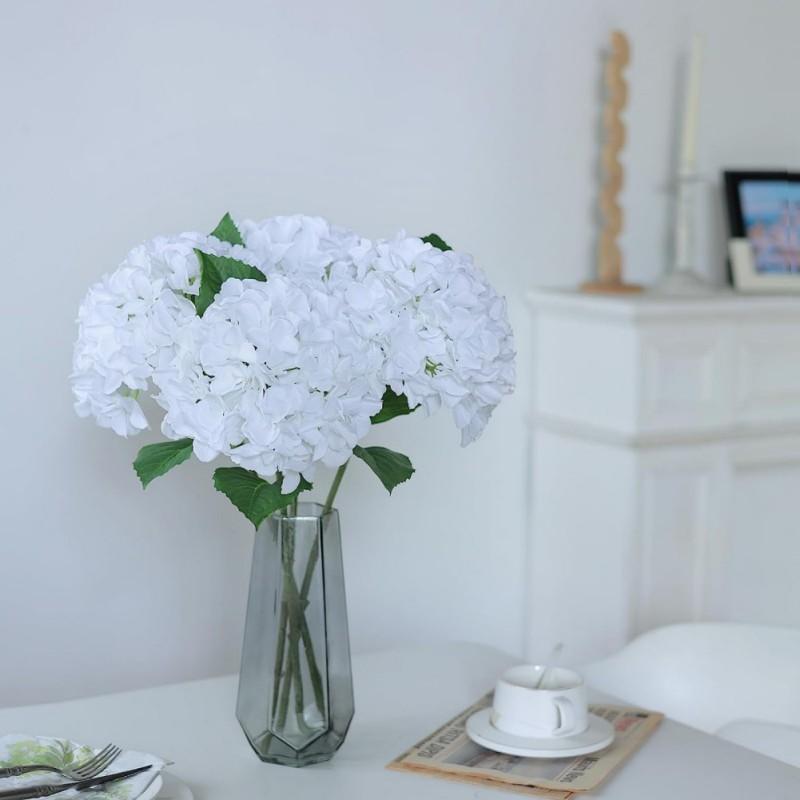5 шт. искусственных цветов, натуральный, как живой шелк, гортензия, свадебный букет невесты, аксессуары для украшения дома, искусственные растения