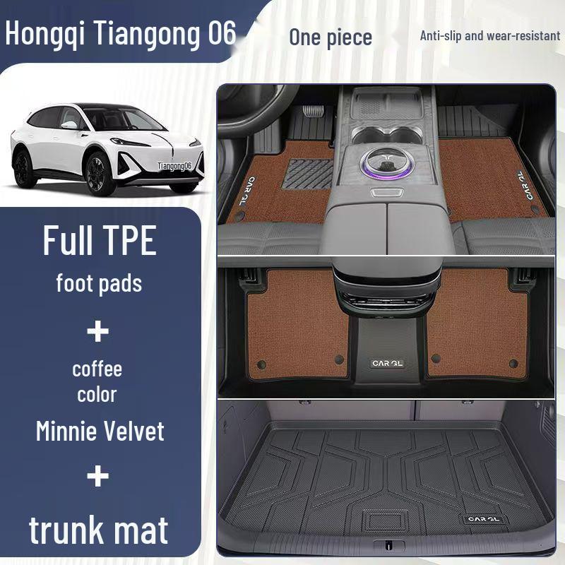 Full Coverage TPE Floor Mats for Hongqi Tiangong 06 - Main Driver Upper Layer, 25 Models