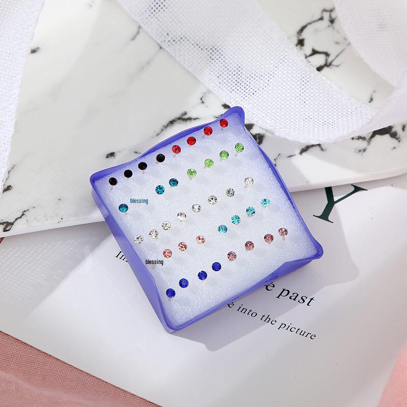 Black Zircon Stud Earrings: Cute & Simple Korean Style for Girls