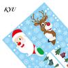 Removable Window Stickers 4Pcs Christmas Santa Claus & Reindeer Static Clings with Snowflake, PVC Decals, Festive Storefront Decor Reusable Glass for