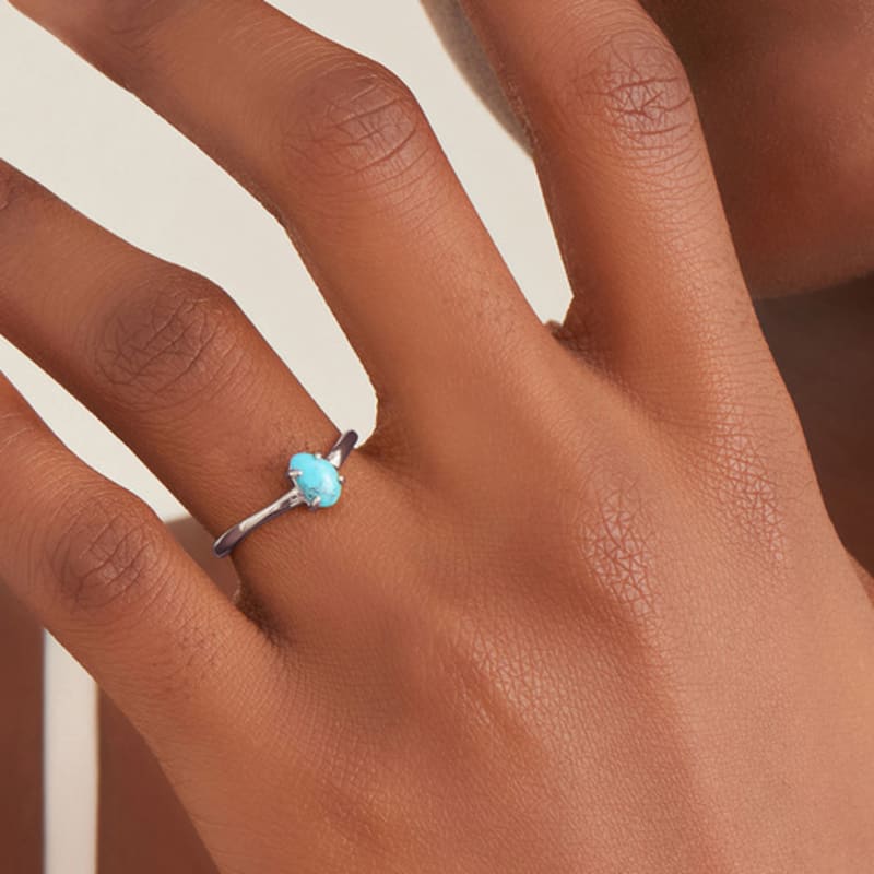 ANIA HAIE Wave Turquoise 925 Silver Adjustable Size Ring R044-01