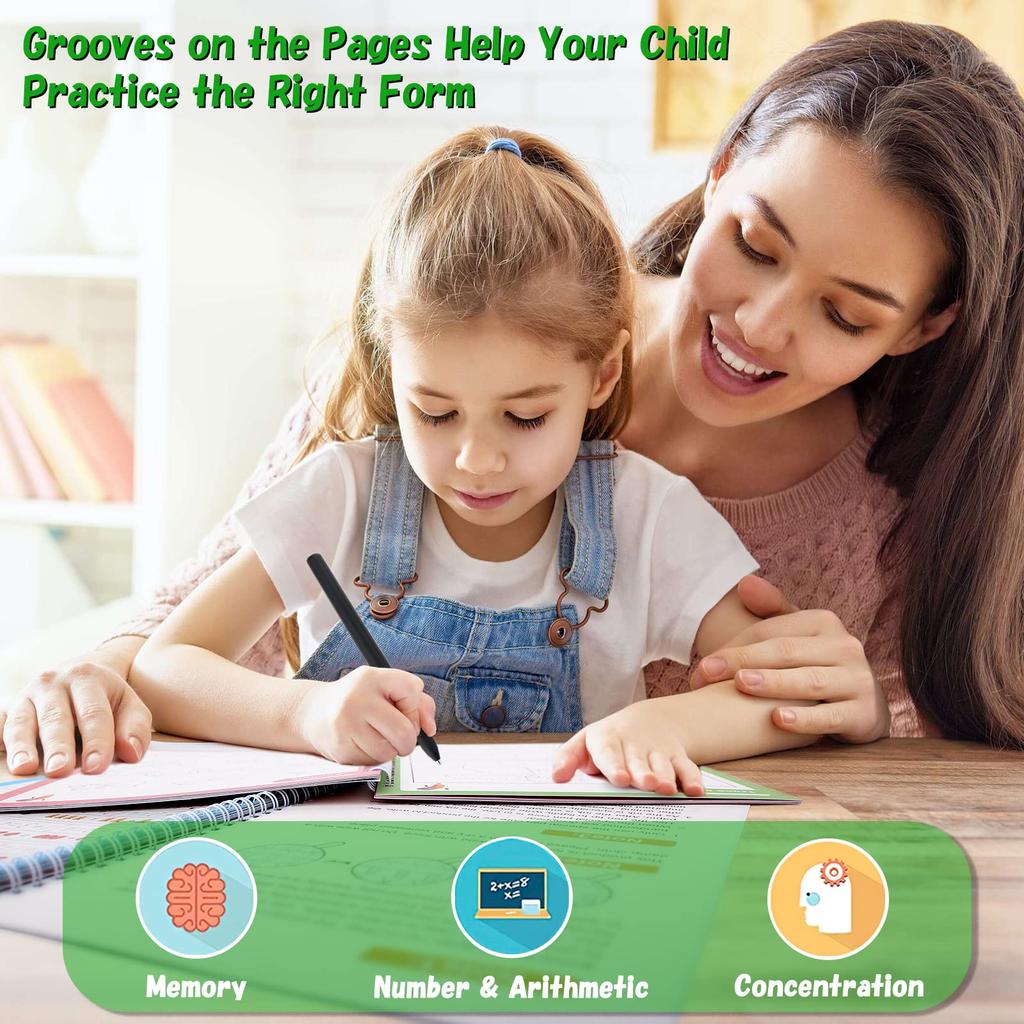 4PCS Magic Copybook Hiszpański Angielski Francuski Niemiecki Rowkowane Ćwiczenia z Pisaniem Odręcznym dla Dzieci Wielokrotnego Użytku Książka Ćwiczeń Z Wkładem Do Długopisu