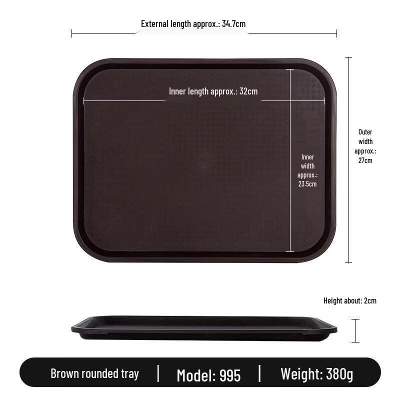 ROYUGO Plastic Round Corner Serving Tray