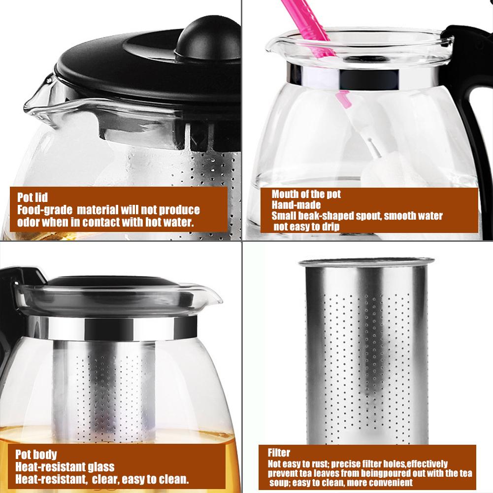 0.7L/ 1.5L Heat Resistant Kitchen Supplies Tea For Teapots Home Garden Kitchen,Dining Bar Teaware Tea Glass Teapot Tea Kettle