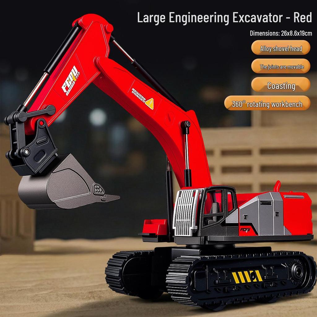 Eylemsizlik Mühendislik Aracı için Damperli Kova ve Forklift Durdurma Arabası Modeli ile Çocuk İtmeli Ekskavatör Oyuncağı.