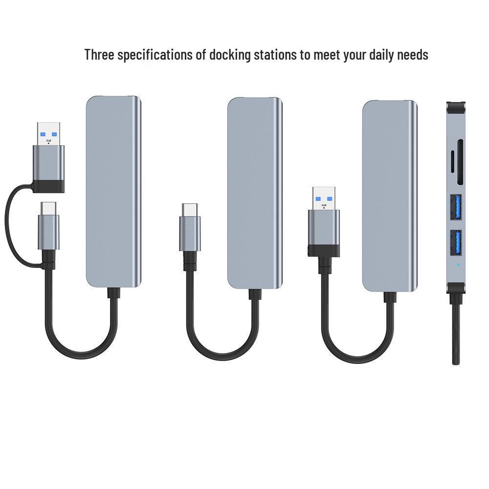 Five-in-One USB 3.0 Docking Station with Card Reader and Laptop Interface Expander