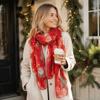 Soft Snowman Scarf Lightweight Neck Scarf Festive Christmas Scarf  Fall