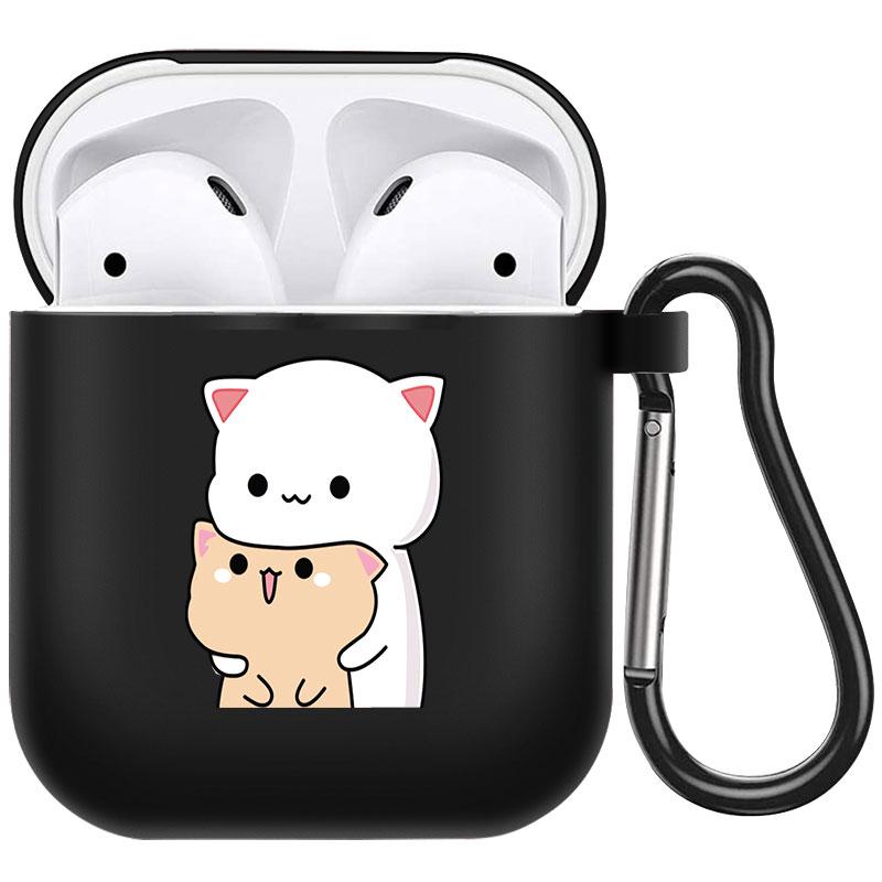 קריקטורה חמוד חיות מחמד כלב חתול בעל חיים ינשוף צמח פרחי אפל עבור אפל AirPods 2 3 כיסויי אוזניות חסינות זעזועים שחורות AirPods Pro Funds Cover