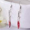 Halloween Bloodstain Scissors & Axe Dagger Earrings for Women - Exaggerated Party Accessories